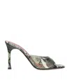 Amina Muaddi Woman Sandals Charcoal Size 7 Synthetisches Material In Grey