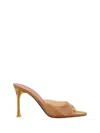 Amina Muaddi Tan Alexa Glass Slipper 105 Heeled Sandals