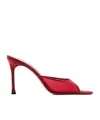 Amina Muaddi Women Alexa Mesh Mules In Red