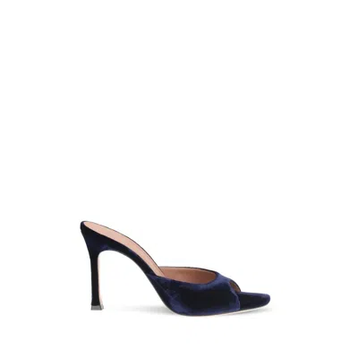 Amina Muaddi Alexa Mule In Blue