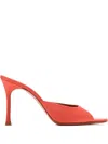 Amina Muaddi Alexa Peep-toe Heel Sandals In Orange