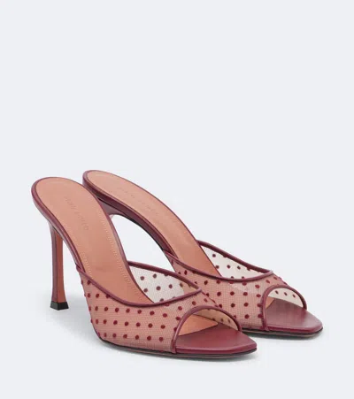Amina Muaddi Alexa Polka-dot Mules In Multi