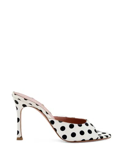 Amina Muaddi Alexa Polka-dot Pumps In Nude