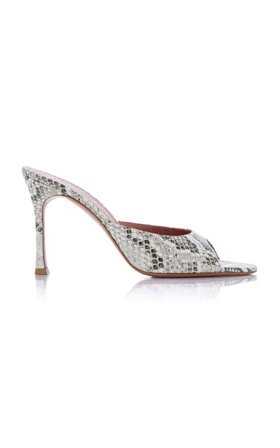 Amina Muaddi Alexa Python-effect Leather Sandals In Animal