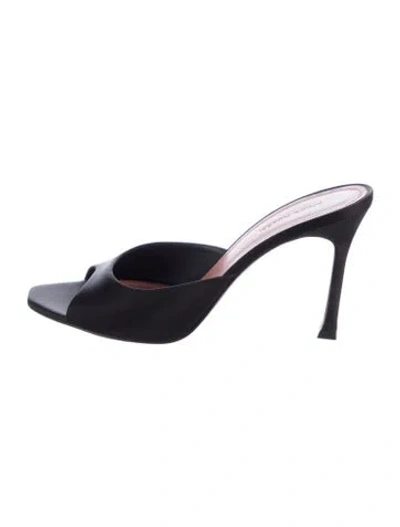 Pre-owned Amina Muaddi Alexa Satin Mules In Blue