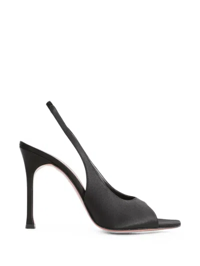 Amina Muaddi Alexa Slingback Heeled Pumps In Black