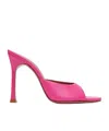 Amina Muaddi Alexa Leather Stiletto Mule Sandals In Pink