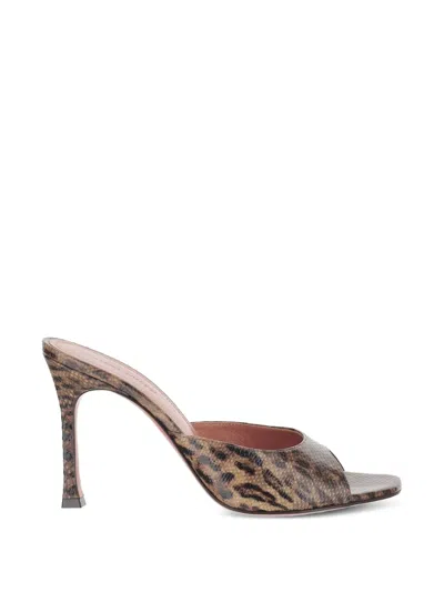 Amina Muaddi Alexa Slipper 95 Leopard Snake In Animal Print