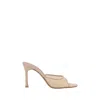 Amina Muaddi Open-toed High-heeled Sandals In Beige