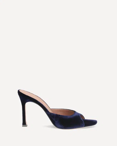 Amina Muaddi Alexa Velvet Sandals In Blue