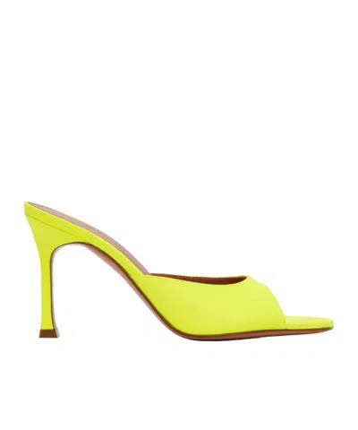 Amina Muaddi Alexis Pointed High-heeled Sandals In Yellow