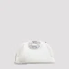 Amina Muaddi Almond White Leather Camelia Bag In White