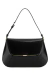 Amina Muaddi Ami Spazzolato Black Silver Hardwa In Blackgold