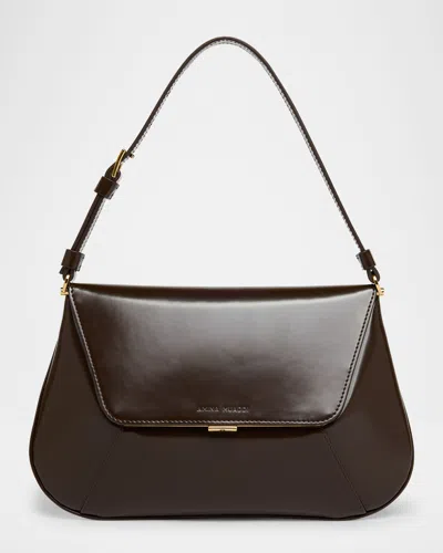 Amina Muaddi Ami Framed Leather Shoulder Bag