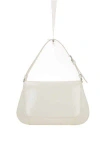Amina Muaddi Women Black Leather Ami Shoulder Bag In Beige