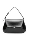 Amina Muaddi Mini Rectangular Satin Shoulder Bag In Black