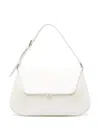 Amina Muaddi Women Black Leather Ami Shoulder Bag In Neutrals
