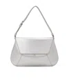Amina Muaddi Calf Leather Rectangular Shoulder Bag In White