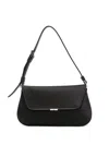 Amina Muaddi Leather Handbag With Curved Base And Reptile Motif Embossing