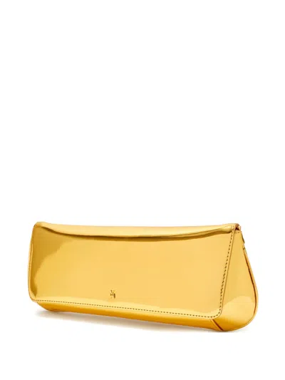 Amina Muaddi Ami Mirror Clutch Bag In Yellow