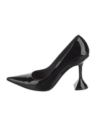 Pre-owned Amina Muaddi Ami Patent Leather Pumps In Black