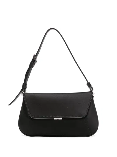 Amina Muaddi Ami Satin Mini Bag In Black
