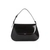 Amina Muaddi Leather Handbag With Curved Base And Reptile Motif Embossing