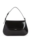 Amina Muaddi Ami Spazzolato Black Silver Hardwa In Black
