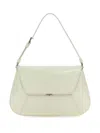 Amina Muaddi Women Black Leather Ami Shoulder Bag In Neutrals