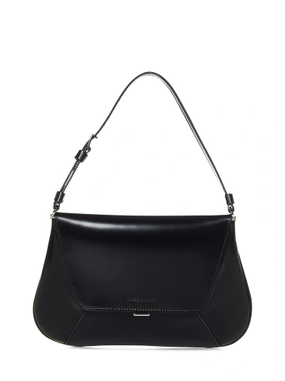 Amina Muaddi Ami Spazzolato Shoulder Bag In Black