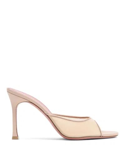 Amina Muaddi Amina Alexa 95 Heeled Mules In Neutral
