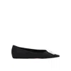 Amina Muaddi Camelia Ballerinas In Black Hammered Leather