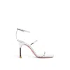 Amina Muaddi Maya 95mm Metallic Leather Sandals