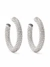 Amina Muaddi Medium Crystal-embellished Hoop Earrings