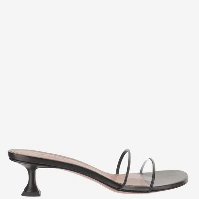 Amina Muaddi Andreea Glass Sandals In Black