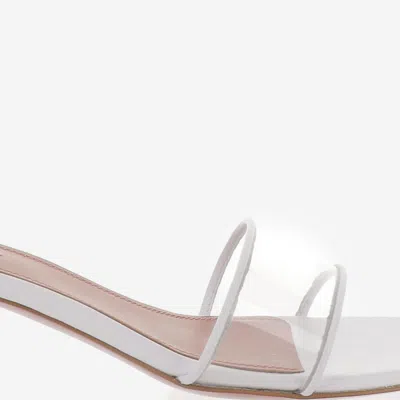 Amina Muaddi Andreea Glass Sandal In White