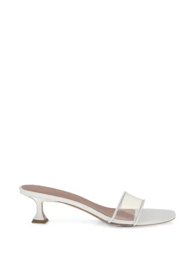 Amina Muaddi Andreea Glass-slipper Sandals In White