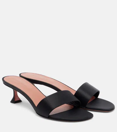 Amina Muaddi Andreea 45 Satin Mules In Black