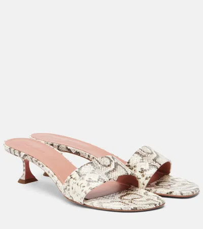 Amina Muaddi Andreea Snake-print Sandals In Animal Print