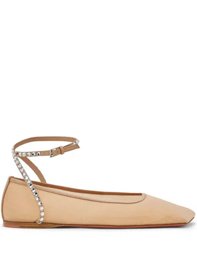 Amina Muaddi Ane Ballerina Shoes In Neutrals