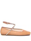 Amina Muaddi Ane Ballet Flats In Brown