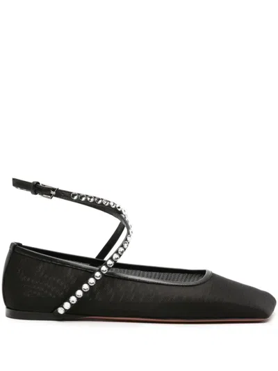 Amina Muaddi Ane Ballet Flats In Black