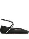 Amina Muaddi Ane Crystal-embellished Mesh Ballerina Shoes