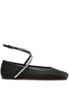 Amina Muaddi Ane Crystal-embellished Mesh Ballerina Shoes