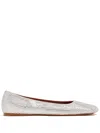 Amina Muaddi Ane Crystal-embellished Ballerina Shoes In Silver