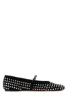 Amina Muaddi Ane Crystal Heart Flat Ane Blawhicry In Blawhicry