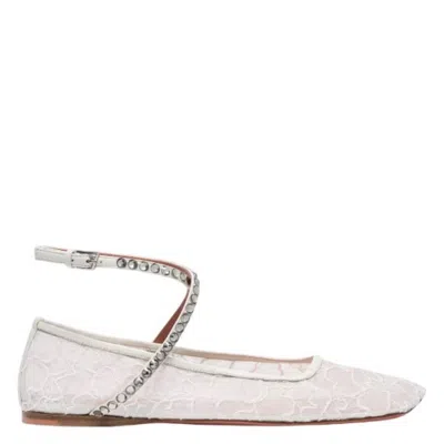 Amina Muaddi Ane Crystal Lace Flats In Multi