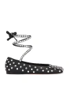 Amina Muaddi Ane Crystal Embellished Ballerina Flats In Black