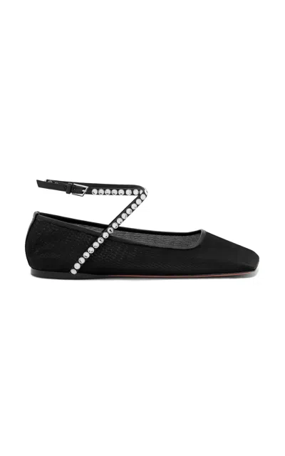 AMINA MUADDI ANE CRYSTAL MESH FLATS