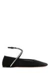 Amina Muaddi Ane Crystal-embellished Mesh Ballerina Shoes